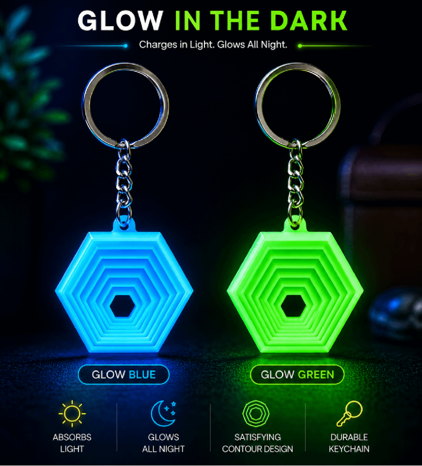 Hex Contour Fidget Keychain